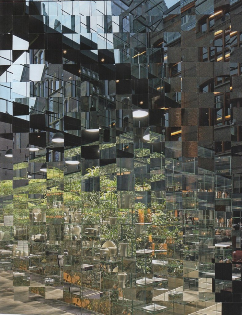 Composizione intrecciata ispirata all’architettura. Woven composition inspired by the architecture