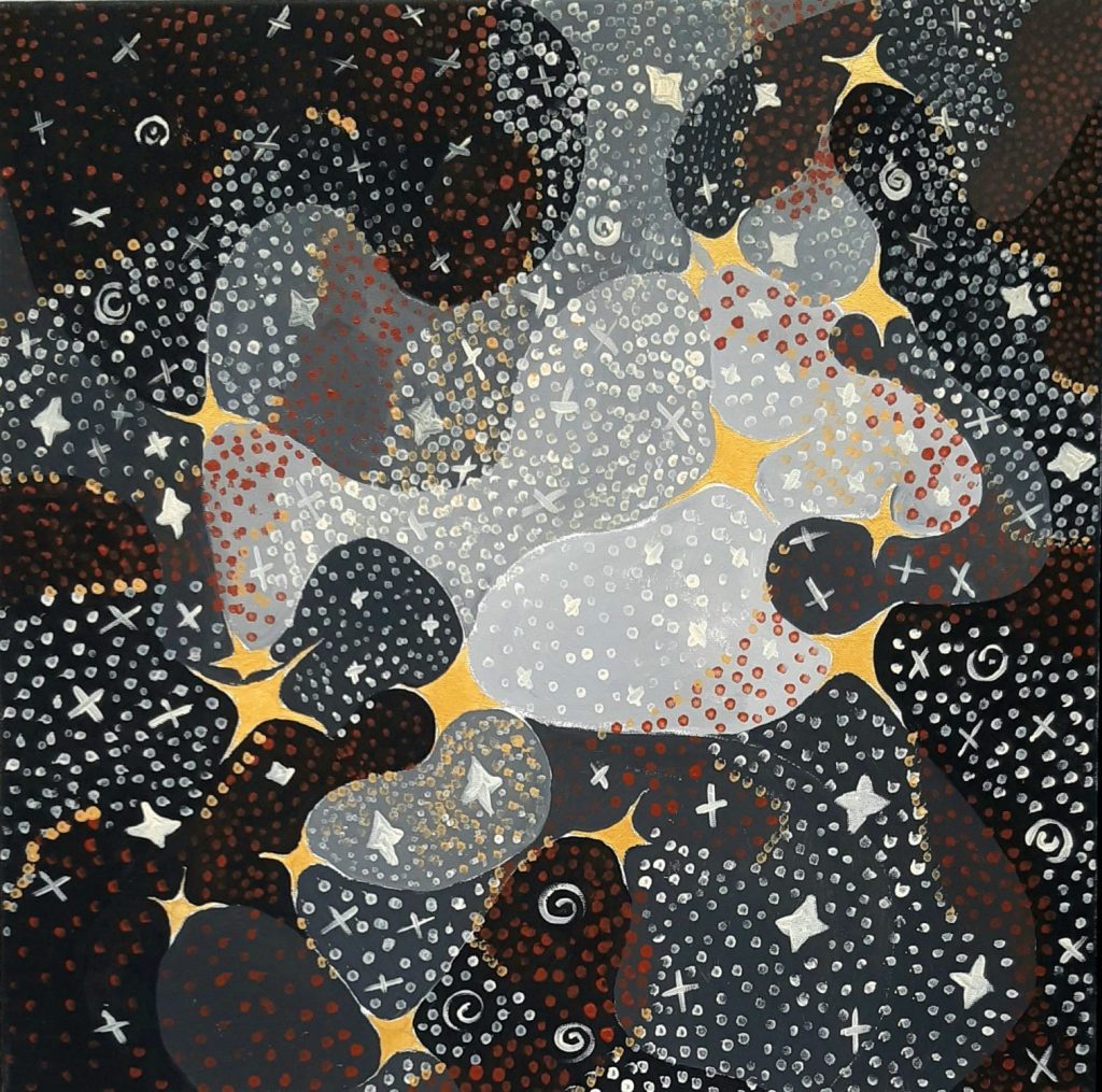 costellazione di stelle oro e trama di universo