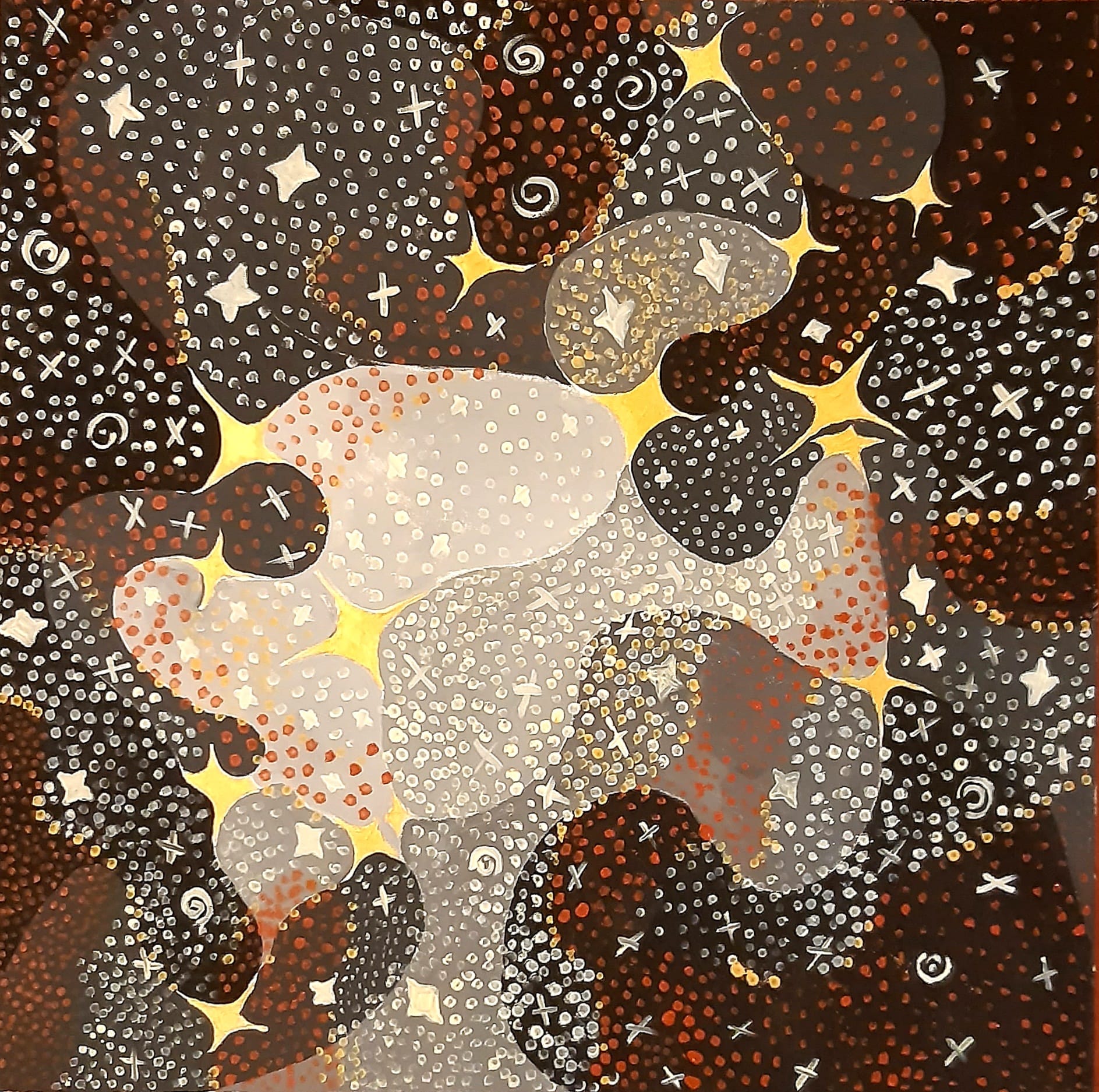 stelle e sfondo nero rosso e bianco